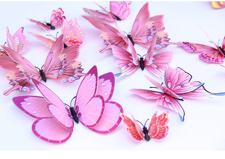 글로벌유통 데코스티커 3D 입체 패턴 나비 장식 12개셋트