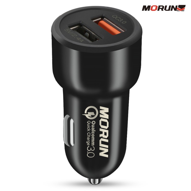 MORUN 퀄컴 퀵차지 3.0 듀얼 차량용 고속 충전기