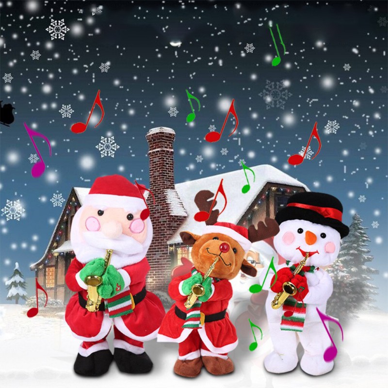 춤추는 크리스마스 인형 42cm 트럼펫 3종 (산타 눈사람 루돌프) 휴게소 노점 장난감 가게 플리마켓 인기 아이템