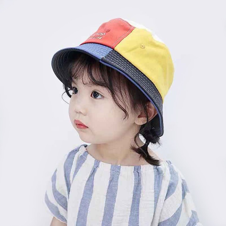 컬러 배색 어린이 버킷햇 벙거지