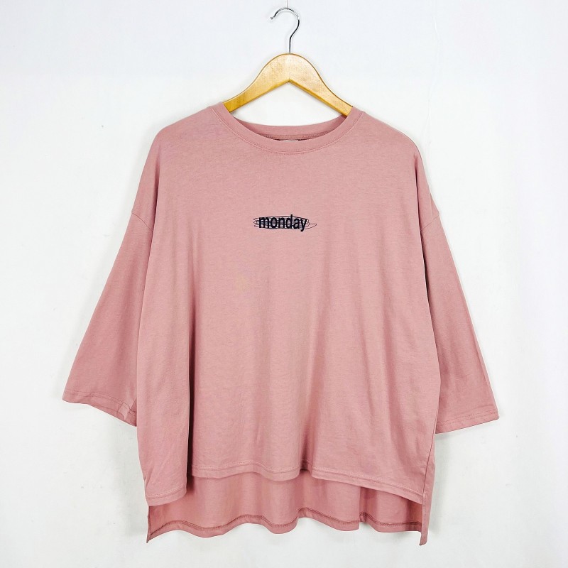 zz2069 영문 언발 7부 티셔츠 3color 30장이상시 장당 1,650원(o)